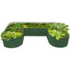 image17quot Tall UShape Raised Garden Bed Metal Raised Planter Bed for Vegetables Flowers Ground Planter Box Standard Size Modern GrayBritish Green