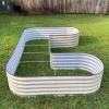 image17quot Tall UShape Raised Garden Bed Metal Raised Planter Bed for Vegetables Flowers Ground Planter Box Standard Size Modern GrayOlive Green