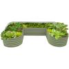 image17quot Tall UShape Raised Garden Bed Metal Raised Planter Bed for Vegetables Flowers Ground Planter Box Standard Size Modern GrayOlive Green