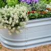 imageVego garden 17quot Tall 10 in 1 Novel Modular Raised Garden Bed Kit Metal Planter Box for Vegetables Flowers Herbs Included 2 in 1 Wrench ampamp Magnetic Plant Tags Sky BlueSky Blue