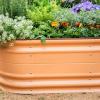 imageVego garden 17quot Tall 10 in 1 Novel Modular Raised Garden Bed Kit Metal Planter Box for Vegetables Flowers Herbs Included 2 in 1 Wrench ampamp Magnetic Plant Tags Sky BlueTerra Cotta