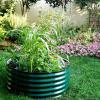 imageVego garden 17quot Tall 42quot Round Raised Garden Bed Metal Raised Bed Planter Box for Vegetables Flowers Patio Modern GrayBritish Green