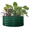 imageVego garden 17quot Tall 42quot Round Raised Garden Bed Metal Raised Bed Planter Box for Vegetables Flowers Patio Modern GrayBritish Green