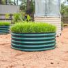 imageVego garden 17quot Tall 42quot Round Raised Garden Bed Metal Raised Bed Planter Box for Vegetables Flowers Patio Modern GrayBritish Green