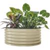 imageVego garden 17quot Tall 42quot Round Raised Garden Bed Metal Raised Bed Planter Box for Vegetables Flowers Patio Modern GrayPearl White