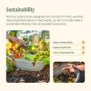 imageVego garden 17quot Tall 6 in 1 Novel Modular Raised Garden Bed Kit Metal Planter Box with 2 in 1 Wrench ampamp Magnetic Plant Tags for Vegetables Flowers Fruits Pearl WhiteTerra Cotta