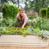 imageVego garden 17quot Tall 9 in 1 Novel Metal Raised Garden Bed Kits Modular Planter Beds with 2 in 1 Wrench ampamp Magnetic Plant Tags for Vegetables Flowers Terra CottaPearl White