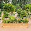 imageVego garden 17quot Tall 9 in 1 Novel Metal Raised Garden Bed Kits Modular Planter Beds with 2 in 1 Wrench ampamp Magnetic Plant Tags for Vegetables Flowers Terra CottaSunlit Oak
