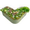 imageVego garden 17quot Tall LShape Raised Garden Bed Metal Raised Planter Bed for Vegetables Flowers Ground Planter Box Standard SizeOlive Green
