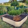 imageVego garden 17quot Tall LShape Raised Garden Bed Metal Raised Planter Bed for Vegetables Flowers Ground Planter Box Standard SizePearl White