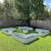 imageVego garden 17quot Tall LShape Raised Garden Bed Metal Raised Planter Bed for Vegetables Flowers Ground Planter Box Standard SizePearl White