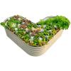 imageVego garden 17quot Tall LShape Raised Garden Bed Metal Raised Planter Bed for Vegetables Flowers Ground Planter Box Standard SizePearl White