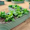 imageVego garden 17quot Tall LShape Raised Garden Bed Metal Raised Planter Bed for Vegetables Flowers Ground Planter Box Standard SizePearl White