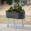 imageVego garden 2 x 4 Raised Garden Bed with Legs and Wicking Cell System  S Series Perfect for Gardening Vegetables Herbs ampamp Flowers  Outdoor ampamp Indoor Elevated Planter Box Modern GrayBritish Green