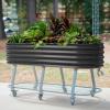 imageVego garden 2 x 4 Raised Garden Bed with Legs and Wicking Cell System  S Series Perfect for Gardening Vegetables Herbs ampamp Flowers  Outdoor ampamp Indoor Elevated Planter Box Modern GrayPearl White