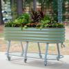 imageVego garden 2 x 4 Raised Garden Bed with Legs and Wicking Cell System  S Series Perfect for Gardening Vegetables Herbs ampamp Flowers  Outdoor ampamp Indoor Elevated Planter Box Modern GrayBritish Green
