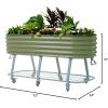 imageVego garden 2 x 4 Raised Garden Bed with Legs and Wicking Cell System  S Series Perfect for Gardening Vegetables Herbs ampamp Flowers  Outdoor ampamp Indoor Elevated Planter Box Modern GrayOlive Green
