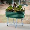 imageVego garden 2 x 4 Raised Garden Bed with Legs and Wicking Cell System  S Series Perfect for Gardening Vegetables Herbs ampamp Flowers  Outdoor ampamp Indoor Elevated Planter Box Modern GrayBritish Green