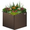 imageVego garden 32quot Extra Tall Raised Garden Bed 42quot x 42quot Modern Raised Garden Beds Kit Metal Planter Box for Vegetables Flowers Fruits Midnight BlueUmber Brown