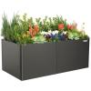 imageVego garden 32quot Extra Tall Raised Garden Bed 42quot x 42quot Modern Raised Garden Beds Kit Metal Planter Box for Vegetables Flowers Fruits Midnight BlueUrban Charcoal