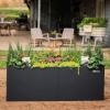 imageVego garden 32quot Extra Tall Raised Garden Bed 42quot x 42quot Modern Raised Garden Beds Kit Metal Planter Box for Vegetables Flowers Fruits Midnight BlueUrban Charcoal