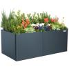 imageVego garden 32quot Extra Tall Raised Garden Bed 42quot x 42quot Modern Raised Garden Beds Kit Metal Planter Box for Vegetables Flowers Fruits Midnight BlueMidnight Blue