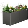 imageVego garden 32quot Extra Tall Raised Garden Bed 42quot x 42quot Modern Raised Garden Beds Kit Metal Planter Box for Vegetables Flowers Fruits Midnight BlueUrban Charcoal