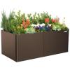 imageVego garden 32quot Extra Tall Raised Garden Bed 42quot x 42quot Modern Raised Garden Beds Kit Metal Planter Box for Vegetables Flowers Fruits Midnight BlueUmber Brown