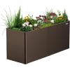 imageVego garden 32quot Extra Tall Raised Garden Bed 42quot x 42quot Modern Raised Garden Beds Kit Metal Planter Box for Vegetables Flowers Fruits Midnight BlueUmber Brown