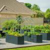 imageVego garden 32quot Extra Tall Raised Garden Bed 42quot x 42quot Modern Raised Garden Beds Kit Metal Planter Box for Vegetables Flowers Fruits Midnight BlueUmber Brown