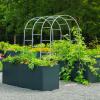 imageVego garden 32quot Extra Tall Raised Garden Bed 42quot x 42quot Modern Raised Garden Beds Kit Metal Planter Box for Vegetables Flowers Fruits Midnight BlueUmber Brown