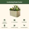 imageVego garden 32quot Extra Tall Raised Garden Bed Kits10 in 1 Modular Raised Planter Box for Vegetables Flowers Fruits Oval Metal Raised GardenModern GrayOlive Green
