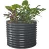 imageVego garden 32quot Extra Tall Raised Garden Bed Kits10 in 1 Modular Raised Planter Box for Vegetables Flowers Fruits Oval Metal Raised GardenModern GrayModern Gray