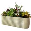 imageVego garden 32quot Extra Tall Raised Garden Bed Kits10 in 1 Modular Raised Planter Box for Vegetables Flowers Fruits Oval Metal Raised GardenModern GrayPearl White