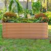 imageVego garden 32quot Extra Tall Raised Garden Bed Kits10 in 1 Modular Raised Planter Box for Vegetables Flowers Fruits Oval Metal Raised GardenModern GrayTerra Cotta
