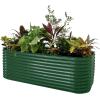 imageVego garden 32quot Extra Tall Raised Garden Bed Kits10 in 1 Modular Raised Planter Box for Vegetables Flowers Fruits Oval Metal Raised GardenModern GrayBritish Green