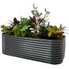imageVego garden 32quot Extra Tall Raised Garden Bed Kits10 in 1 Modular Raised Planter Box for Vegetables Flowers Fruits Oval Metal Raised GardenModern GrayModern Gray