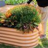 imageVego garden 32quot Extra Tall Raised Garden Bed Kits10 in 1 Modular Raised Planter Box for Vegetables Flowers Fruits Oval Metal Raised GardenModern GrayTerra Cotta