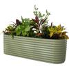 imageVego garden 32quot Extra Tall Raised Garden Bed Kits10 in 1 Modular Raised Planter Box for Vegetables Flowers Fruits Oval Metal Raised GardenModern GrayOlive Green