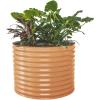 imageVego garden 32quot Extra Tall Raised Garden Bed Kits10 in 1 Modular Raised Planter Box for Vegetables Flowers Fruits Oval Metal Raised GardenModern GrayTerra Cotta