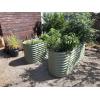 imageVego garden 32quot Extra Tall Raised Garden Bed Kits10 in 1 Modular Raised Planter Box for Vegetables Flowers Fruits Oval Metal Raised GardenModern GrayOlive Green
