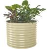 imageVego garden 32quot Extra Tall Raised Garden Bed Kits10 in 1 Modular Raised Planter Box for Vegetables Flowers Fruits Oval Metal Raised GardenModern GrayPearl White