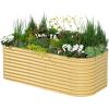 imageVego garden 32quot Extra Tall Raised Garden Bed Kits10 in 1 Modular Raised Planter Box for Vegetables Flowers Fruits Oval Metal Raised GardenModern GraySunlit Oak