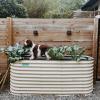 imageVego garden 32quot Extra Tall Raised Garden Bed Kits10 in 1 Modular Raised Planter Box for Vegetables Flowers Fruits Oval Metal Raised GardenModern GrayPearl White