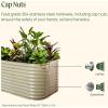 imageVego garden 32quot Extra Tall Raised Garden Bed Kits10 in 1 Modular Raised Planter Box for Vegetables Flowers Fruits Oval Metal Raised GardenModern GrayOlive Green