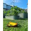 imageVego garden 32quot Extra Tall Raised Garden Bed Kits10 in 1 Modular Raised Planter Box for Vegetables Flowers Fruits Oval Metal Raised GardenModern GrayOlive Green