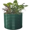 imageVego garden 32quot Extra Tall Raised Garden Bed Kits10 in 1 Modular Raised Planter Box for Vegetables Flowers Fruits Oval Metal Raised GardenModern GrayBritish Green