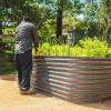 imageVego garden 32quot Extra Tall Raised Garden Bed Kits10 in 1 Modular Raised Planter Box for Vegetables Flowers Fruits Oval Metal Raised GardenModern GrayModern Gray