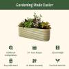 imageVego garden 32quot Extra Tall Raised Garden Bed Kits10 in 1 Modular Raised Planter Box for Vegetables Flowers Fruits Oval Metal Raised GardenModern GraySky Blue