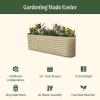 imageVego garden 32quot Extra Tall Raised Garden Bed Kits10 in 1 Modular Raised Planter Box for Vegetables Flowers Fruits Oval Metal Raised GardenModern GrayPearl White